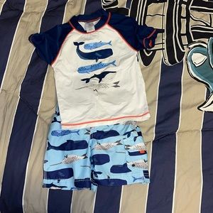 Boys Carter’s bathing suit with rash guard